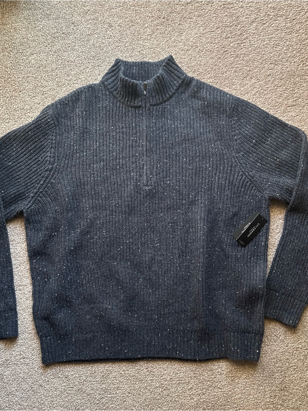 Liverpool Los Angeles Men’s 1/4 Zip Wool Blend Sweater XL Indigo Blue NWT